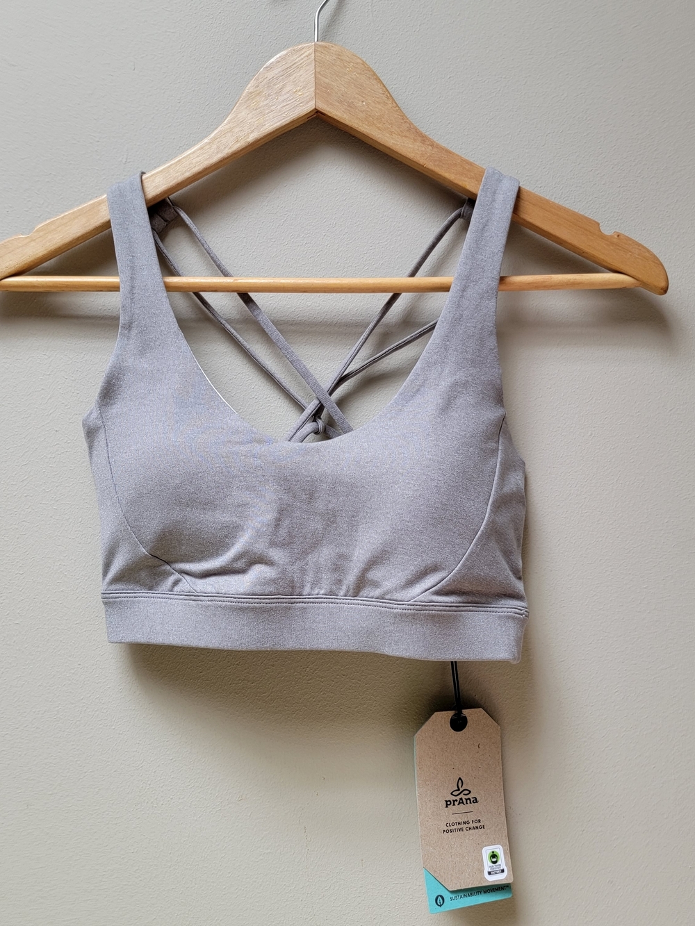 Prana Gray Crossback Sports Bra Size XS